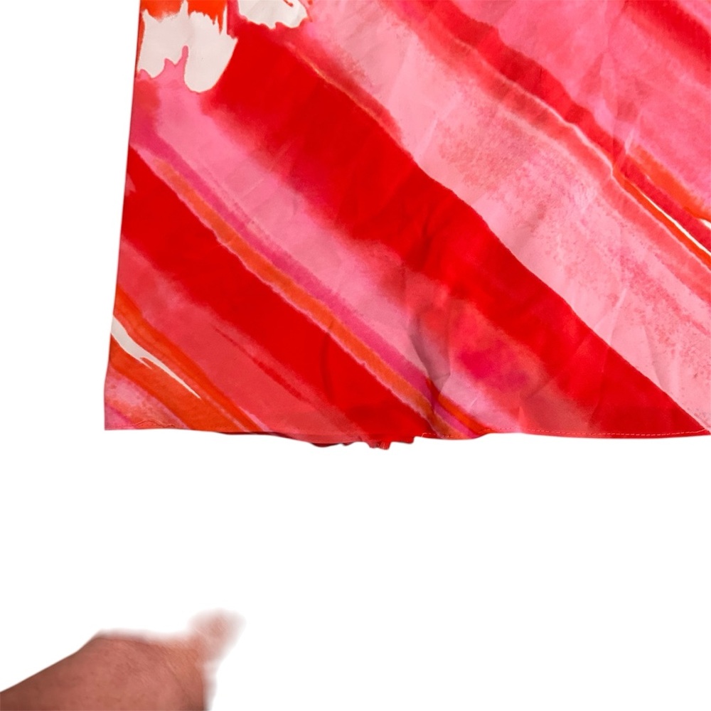 Natori Vibrant Floral Silky Slip Dress in Red & Pink - Picture 2 of 4